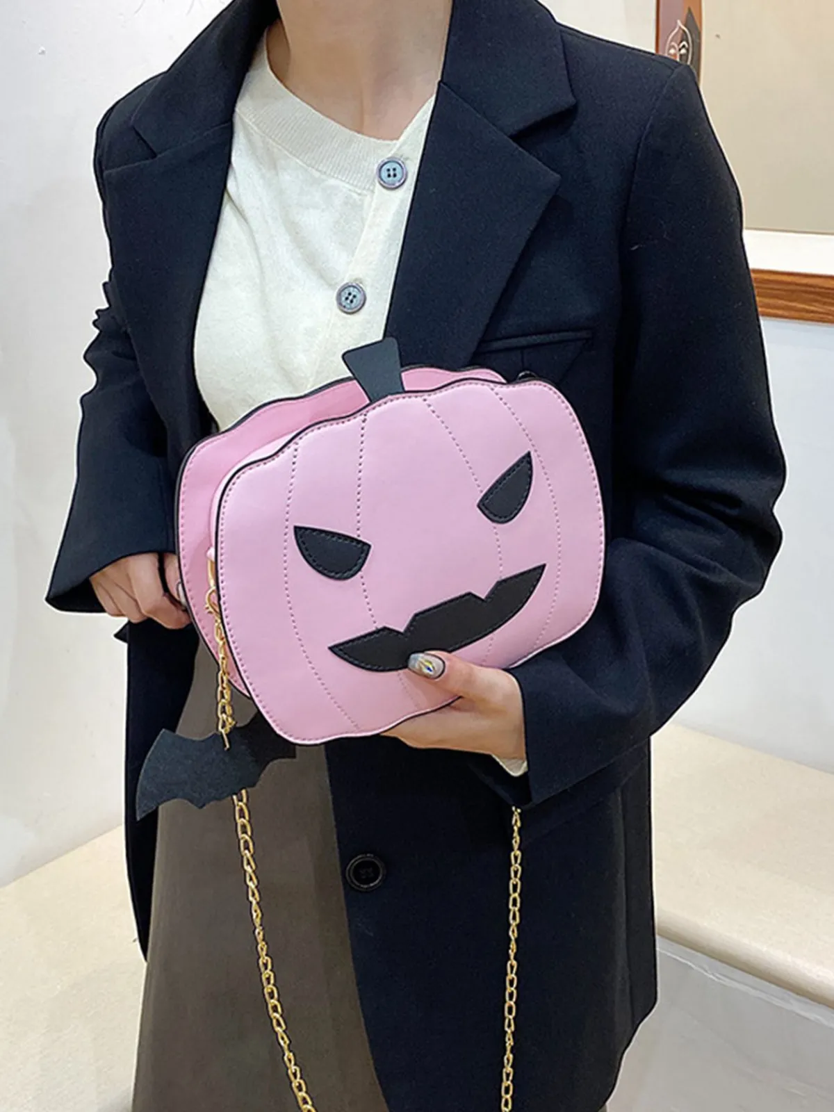 Fashion Retro Stage Retro Halloween Pumpkin Shoulder Bag