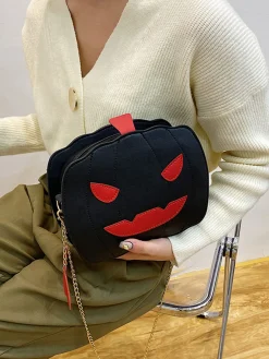 Hot Retro Stage Retro Halloween Pumpkin Shoulder Bag
