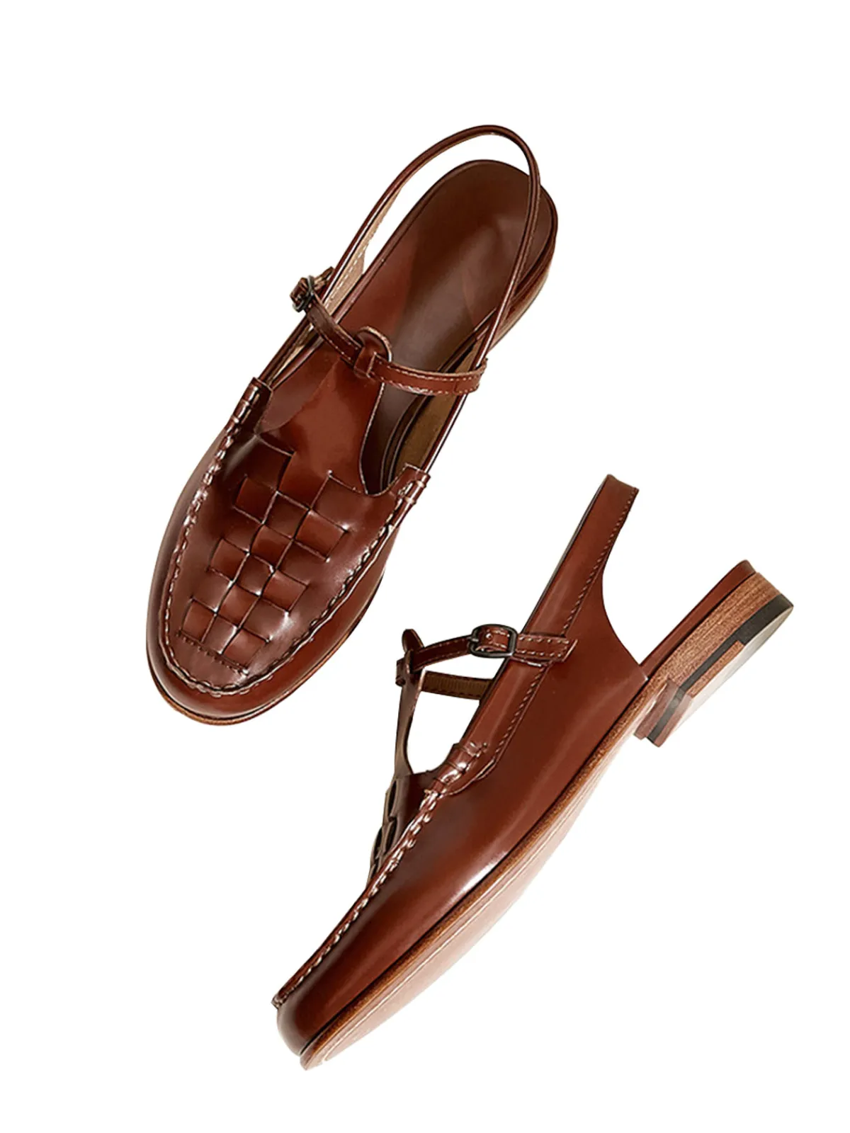 Hot Retro Stage Retro Handwoven Toe Roman Sandals