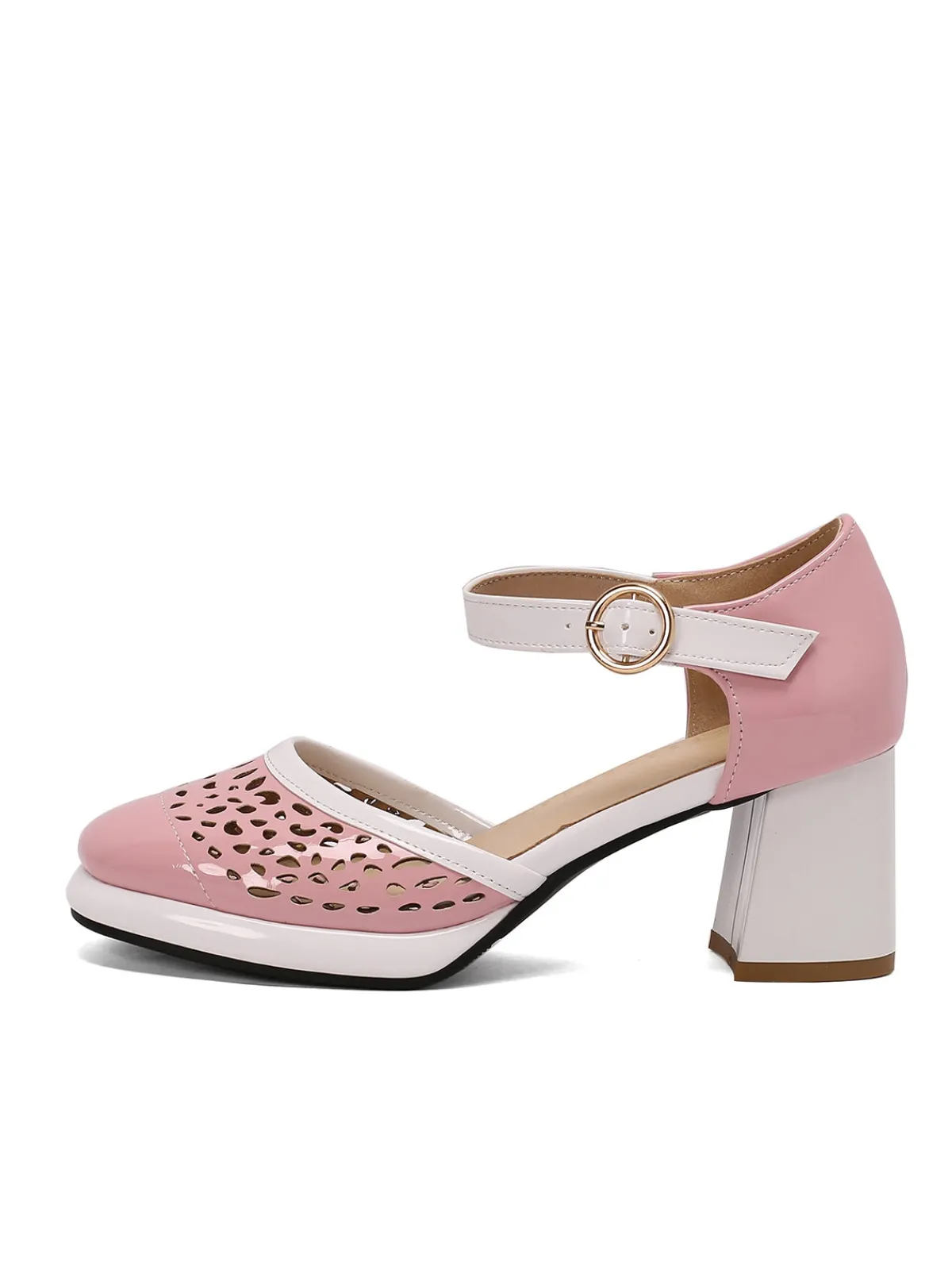 Best Retro Stage Retro Hollow Chunky High Heels Shoes