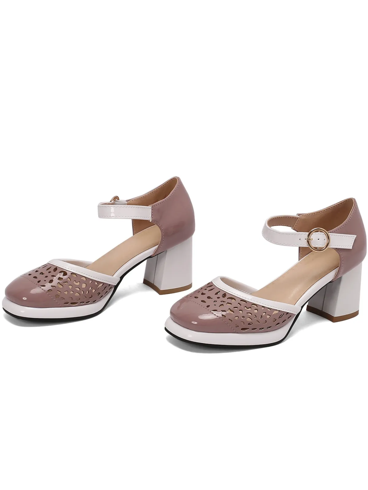 Best Retro Stage Retro Hollow Chunky High Heels Shoes