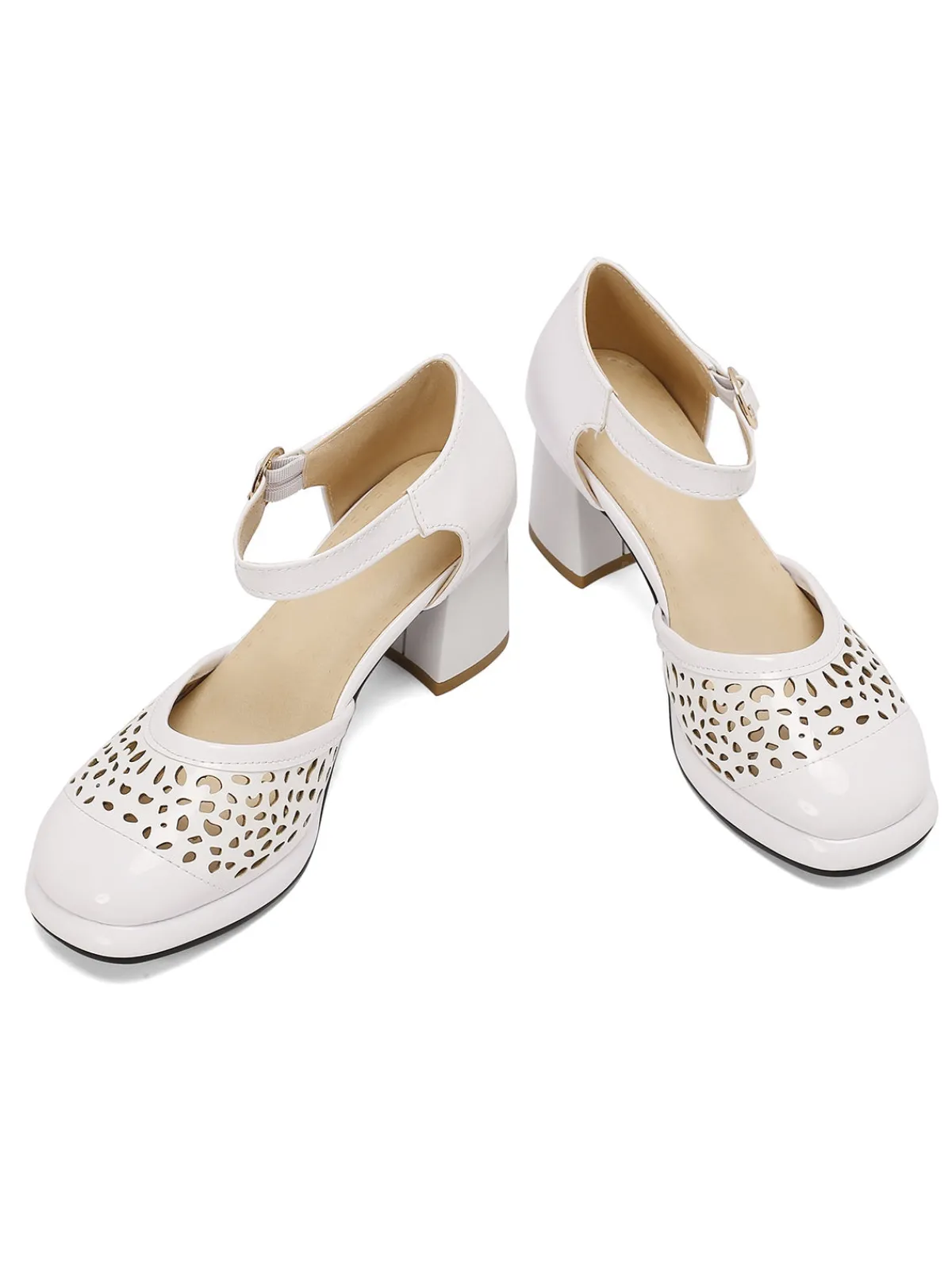 Best Retro Stage Retro Hollow Chunky High Heels Shoes