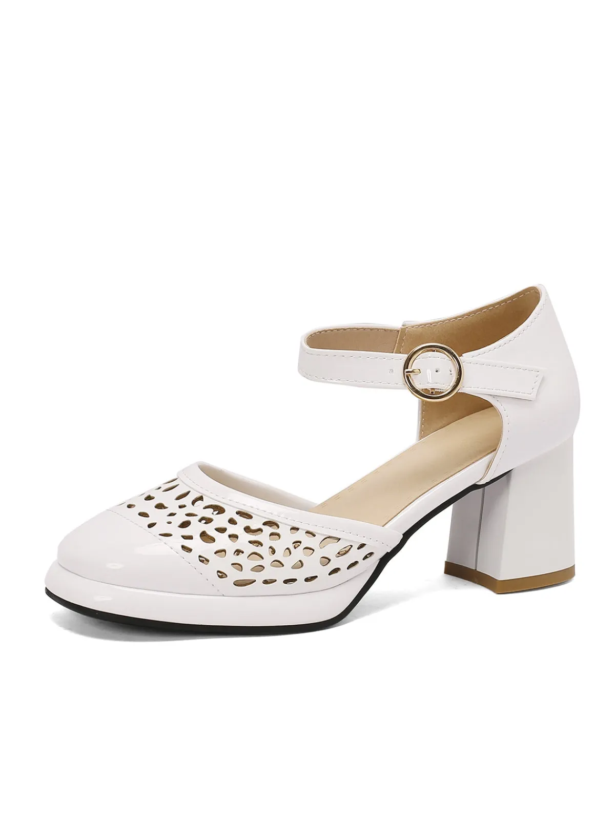 Best Retro Stage Retro Hollow Chunky High Heels Shoes