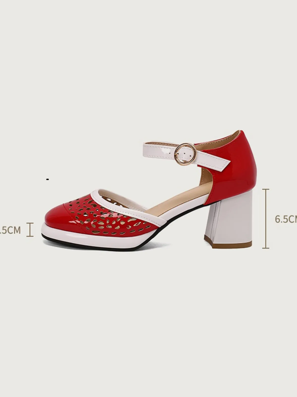 Best Retro Stage Retro Hollow Chunky High Heels Shoes