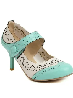 Discount Retro Stage Retro Hollow Out Ankle Strap High Heels Shoes