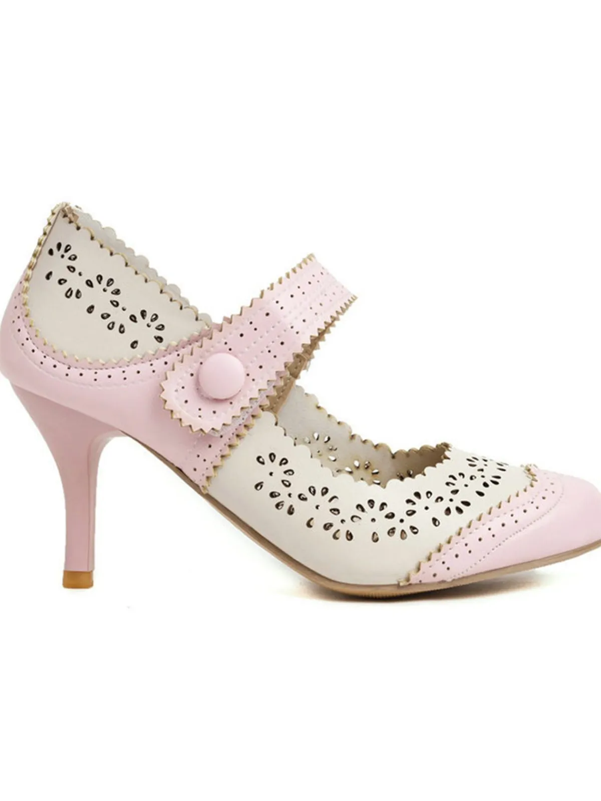 Discount Retro Stage Retro Hollow Out Ankle Strap High Heels Shoes