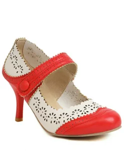 Discount Retro Stage Retro Hollow Out Ankle Strap High Heels Shoes