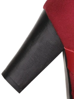 Outlet Retro Stage Retro Leather Belt Suede High Heel Shoes