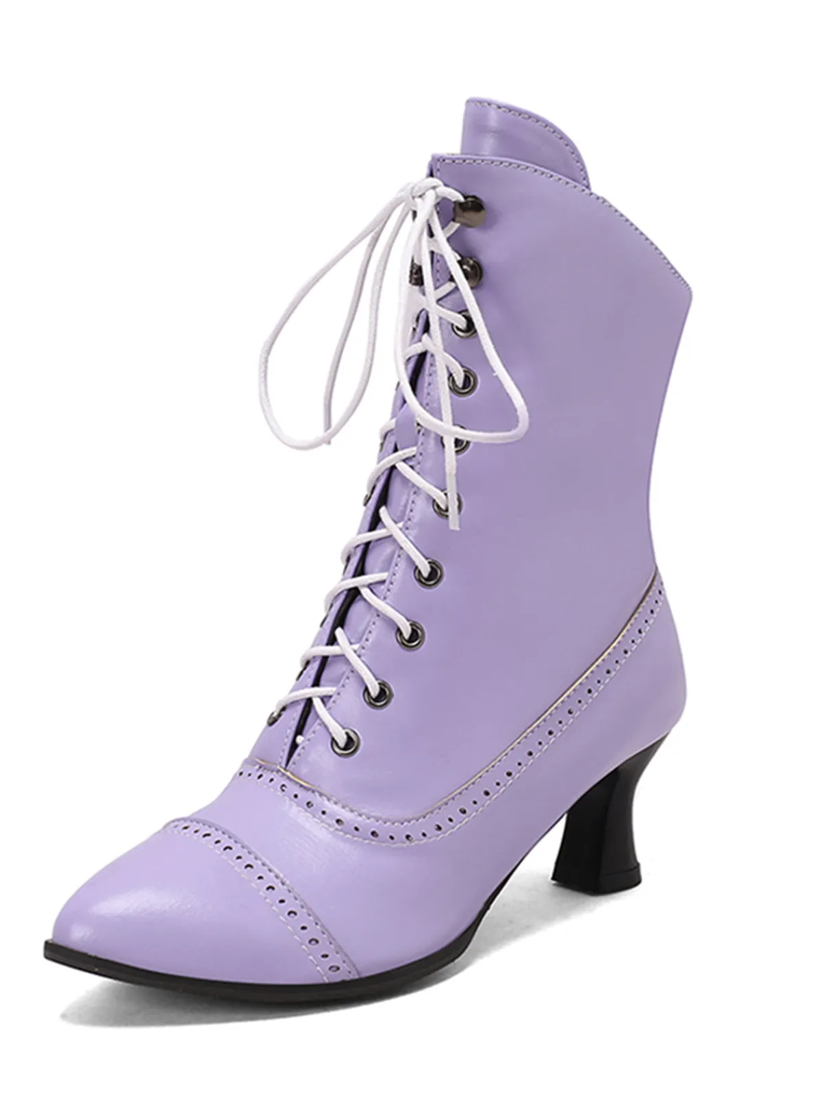 New Retro Stage Retro Leather High Heel Boots