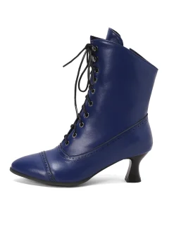 New Retro Stage Retro Leather High Heel Boots