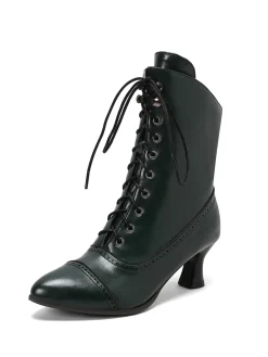 New Retro Stage Retro Leather High Heel Boots