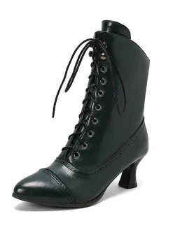 New Retro Stage Retro Leather High Heel Boots