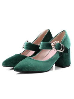 Clearance Retro Stage Retro Mary Jane Chunky High Heel Shoes