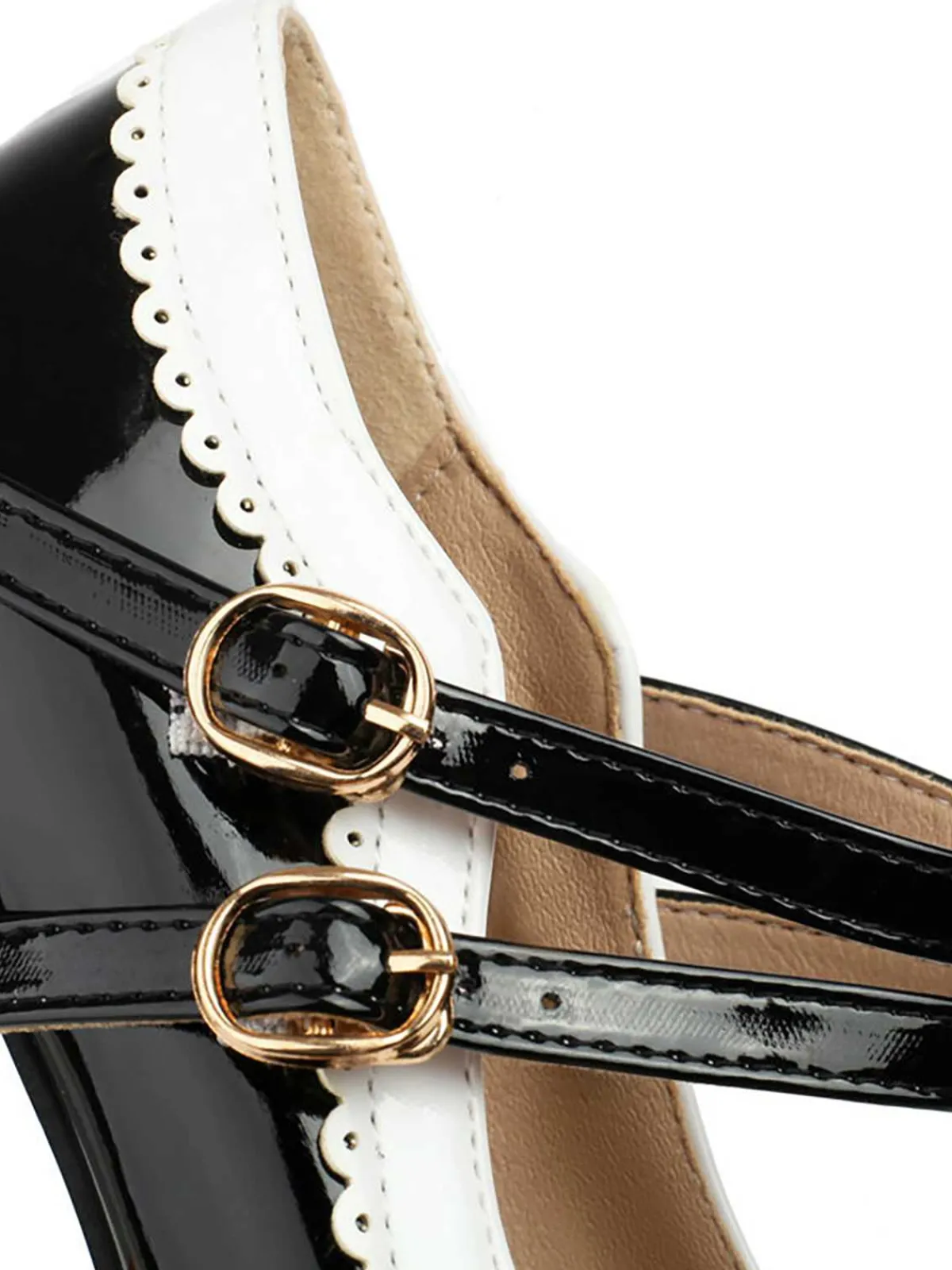Discount Retro Stage Retro Mary Jane Chunky High Heels Shoes