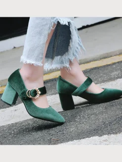 Best Retro Stage Retro Mary Jane Chunky High Heel Shoes