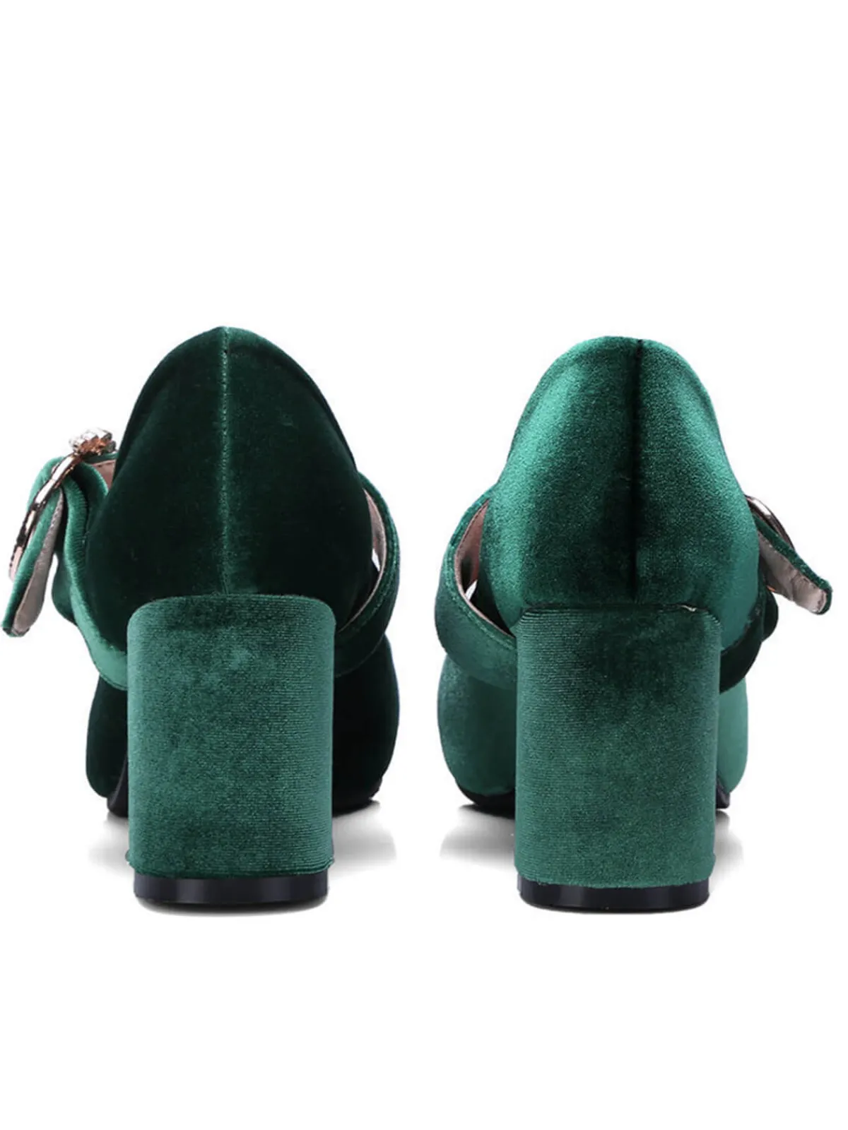 Best Retro Stage Retro Mary Jane Chunky High Heel Shoes