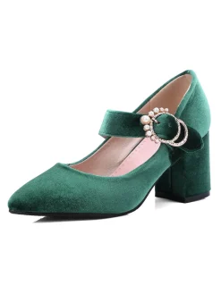 Best Retro Stage Retro Mary Jane Chunky High Heel Shoes