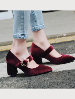 Best Retro Stage Retro Mary Jane Chunky High Heel Shoes