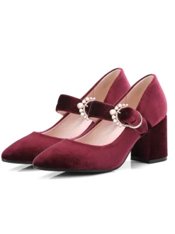 Clearance Retro Stage Retro Mary Jane Chunky High Heel Shoes