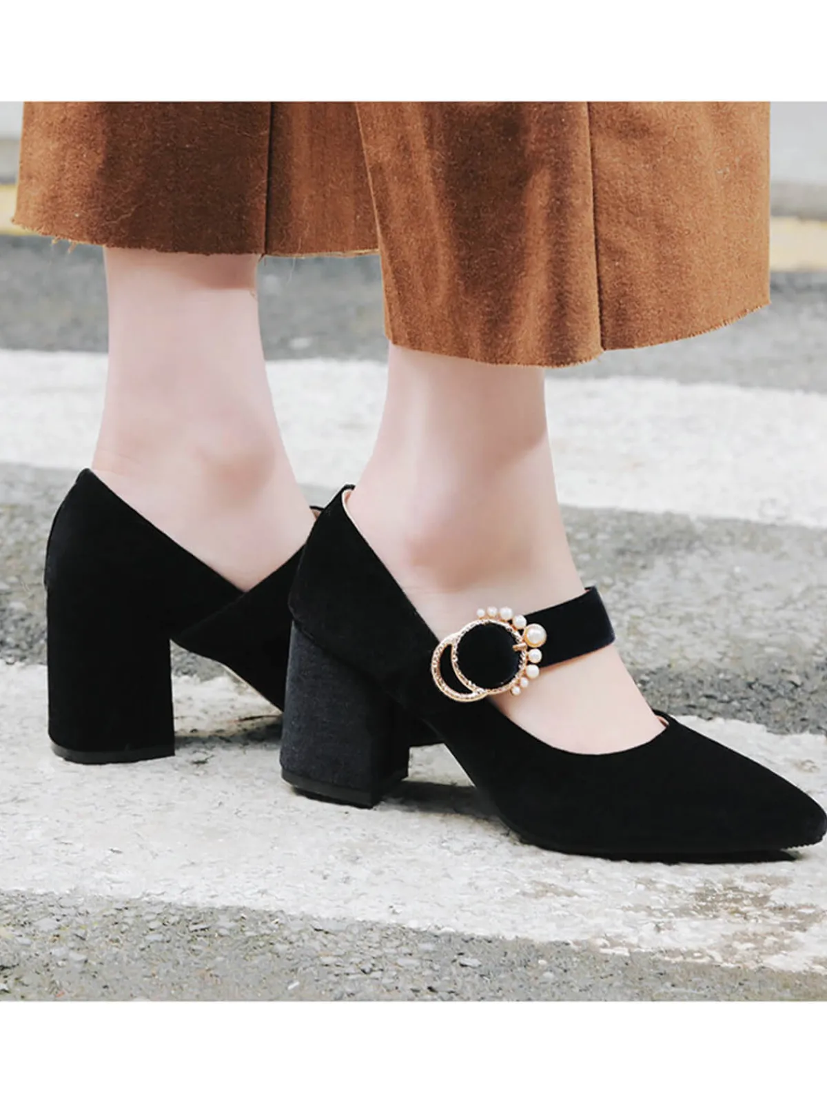 Clearance Retro Stage Retro Mary Jane Chunky High Heel Shoes