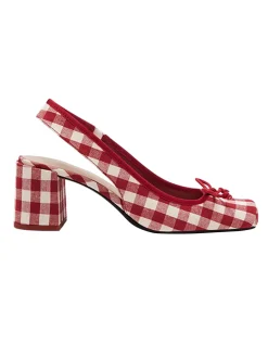 Hot Retro Stage Retro Mary Jane Plaid Chunky Heel Shoes