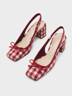 Hot Retro Stage Retro Mary Jane Plaid Chunky Heel Shoes
