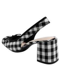 Hot Retro Stage Retro Mary Jane Plaid Chunky Heel Shoes