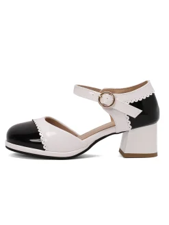 Best Retro Stage Retro Mary Jane Round Toe High Heel Shoes