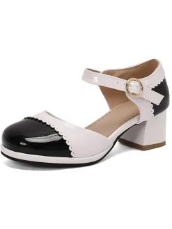 Best Retro Stage Retro Mary Jane Round Toe High Heel Shoes