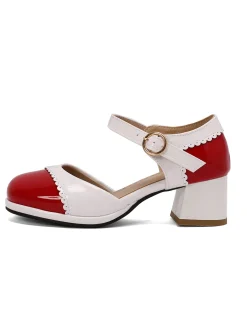 Best Retro Stage Retro Mary Jane Round Toe High Heel Shoes