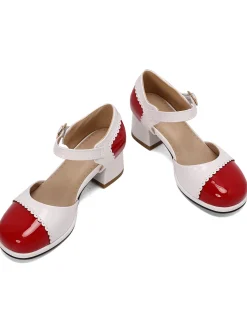 Best Retro Stage Retro Mary Jane Round Toe High Heel Shoes
