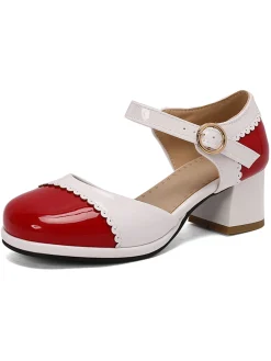 Best Retro Stage Retro Mary Jane Round Toe High Heel Shoes