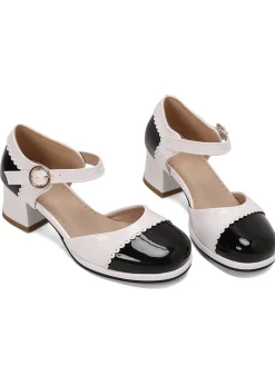 Best Retro Stage Retro Mary Jane Round Toe High Heel Shoes