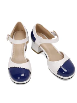 Best Retro Stage Retro Mary Jane Round Toe High Heel Shoes