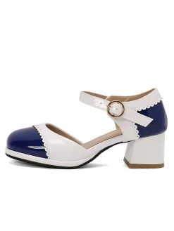 Best Retro Stage Retro Mary Jane Round Toe High Heel Shoes