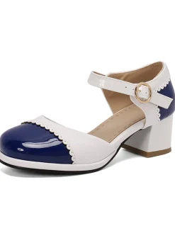 Best Retro Stage Retro Mary Jane Round Toe High Heel Shoes