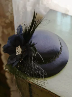 Clearance Retro Stage Retro Mesh Floral Feather Hat