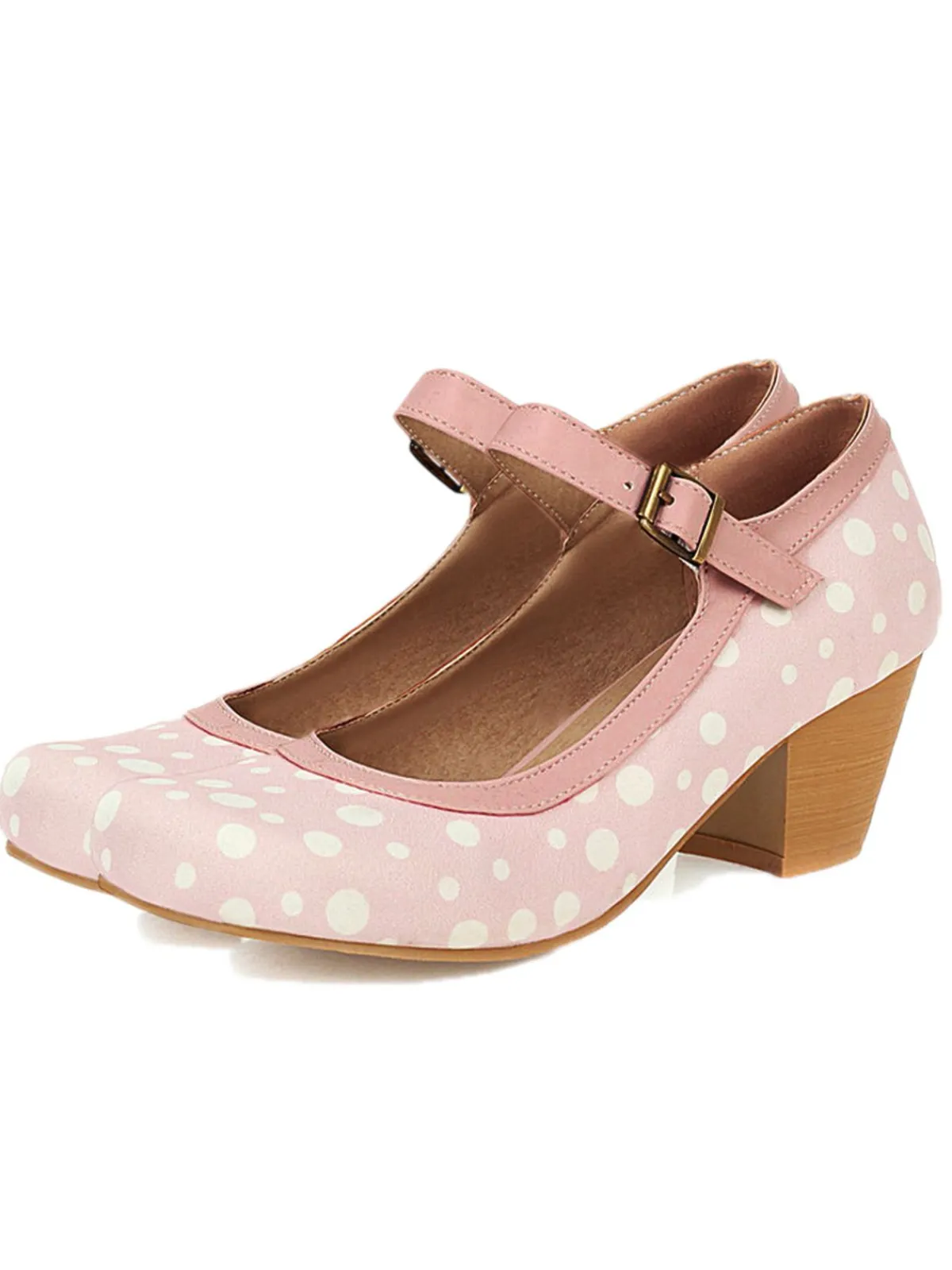 Discount Retro Stage Retro Mid Heels Mary Jane Shoes