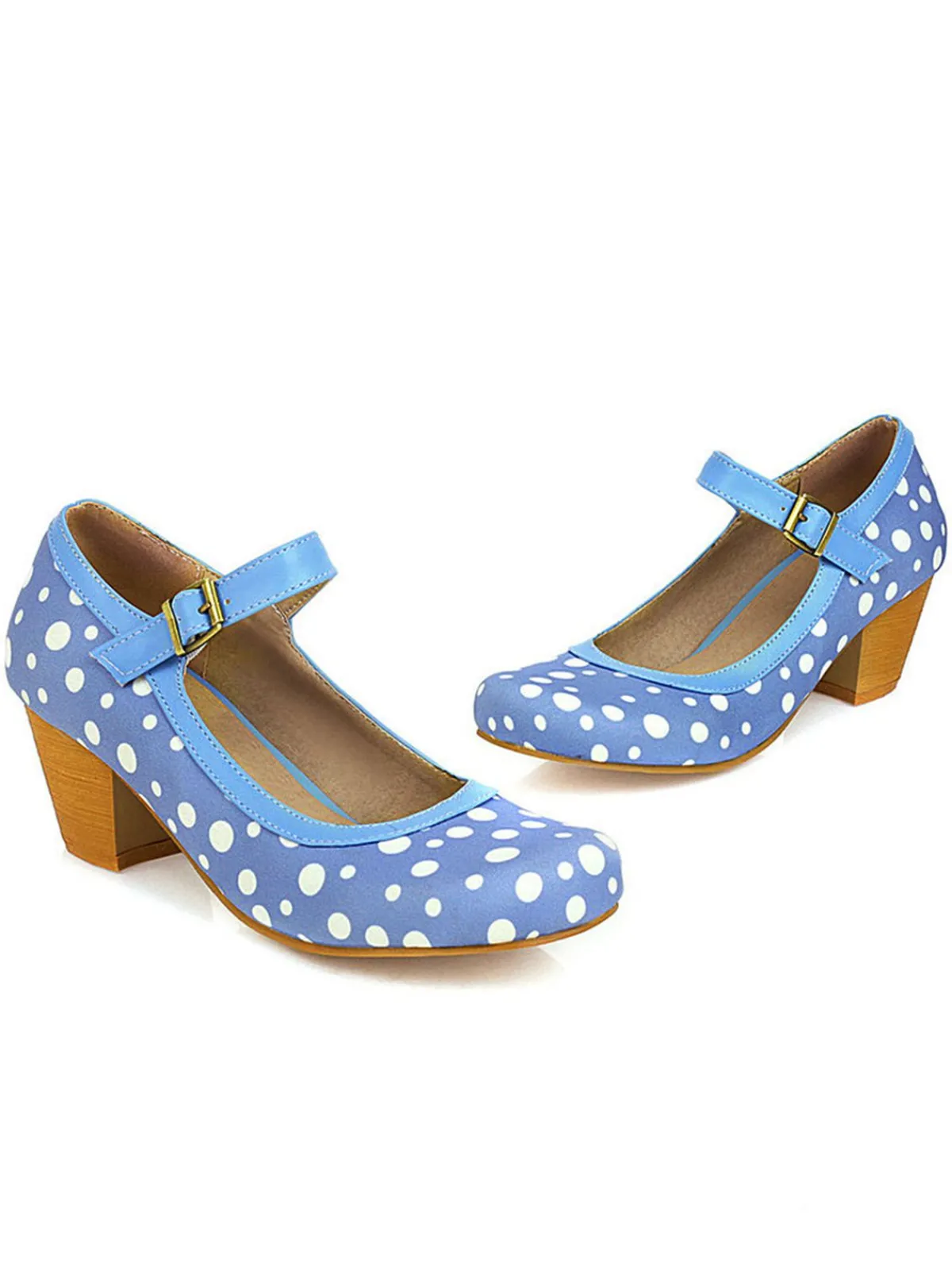 Discount Retro Stage Retro Mid Heels Mary Jane Shoes