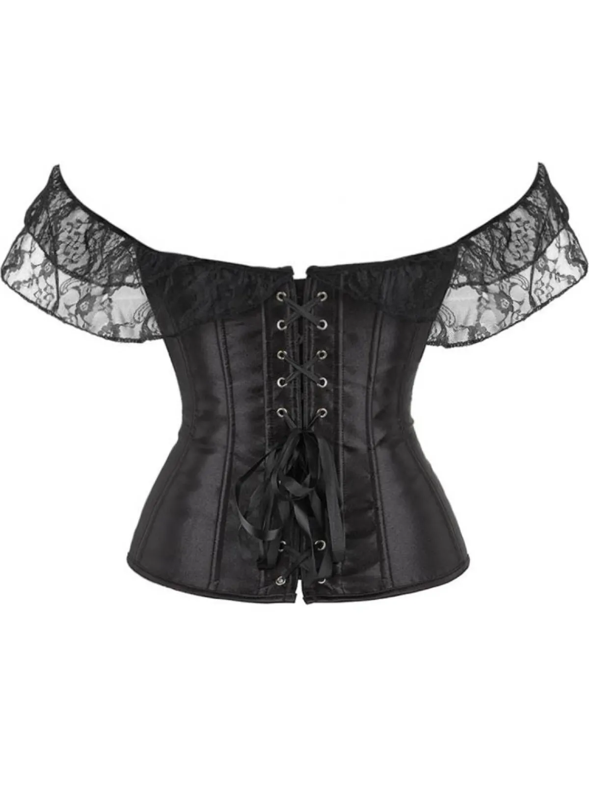 Best Retro Stage Retro Off-shoulder Lace Solid Corset