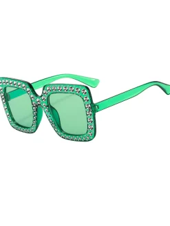 Online Retro Stage Retro Party Rhinestone Sqaure Sunglasses