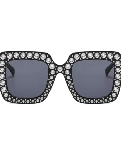 Online Retro Stage Retro Party Rhinestone Sqaure Sunglasses