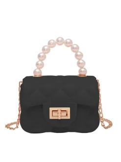 Clearance Retro Stage Retro Pearl Argyle Chain Strap Mini Handbag