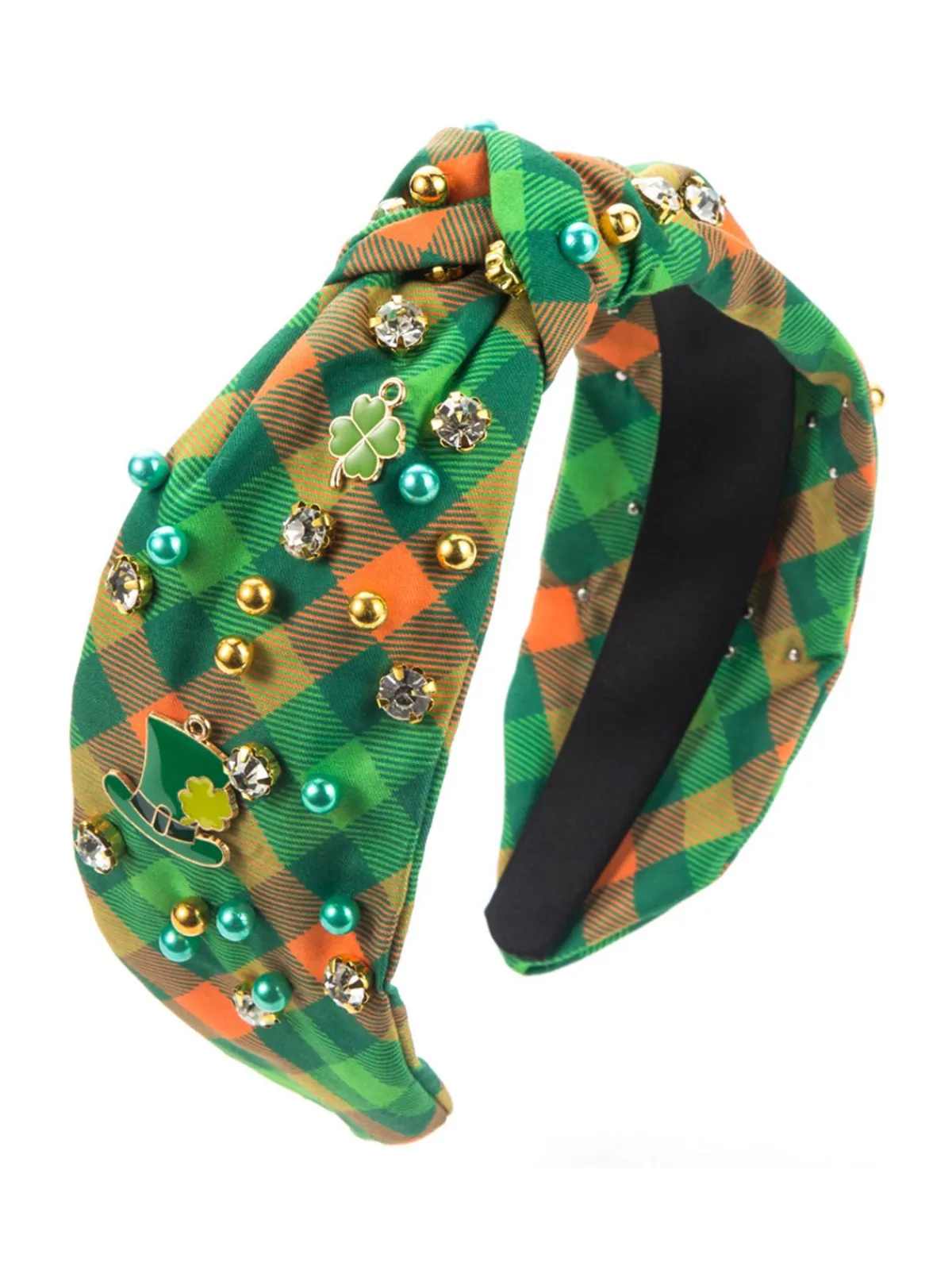 Online Retro Stage Retro Plaid St. Patrick Headband