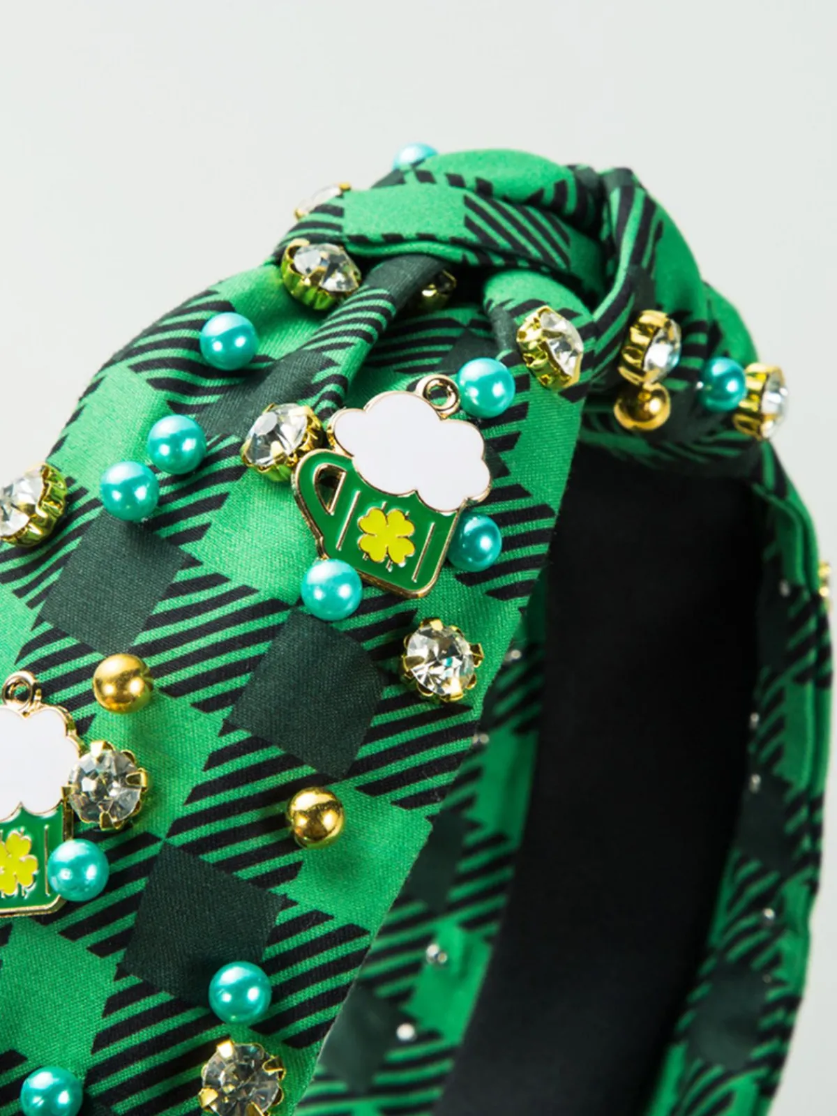 Online Retro Stage Retro Plaid St. Patrick Headband