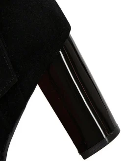 Hot Retro Stage Retro Plus Velvet Chunky Heel Short Boots