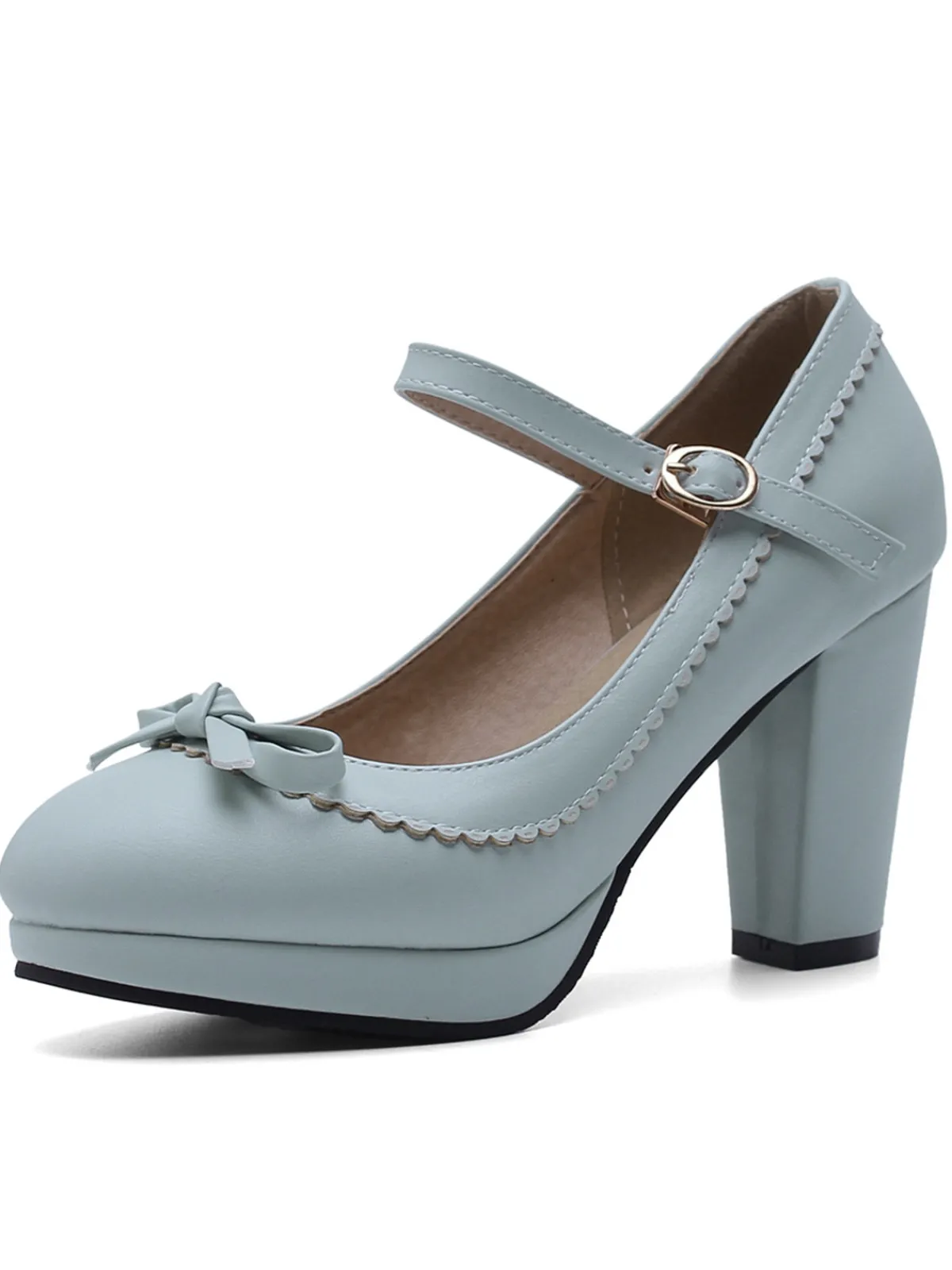 Clearance Retro Stage Retro Pointed Toe Leather Mary Jane Heels