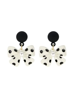 Sale Retro Stage Retro Polka Dot Bowknot Earrings