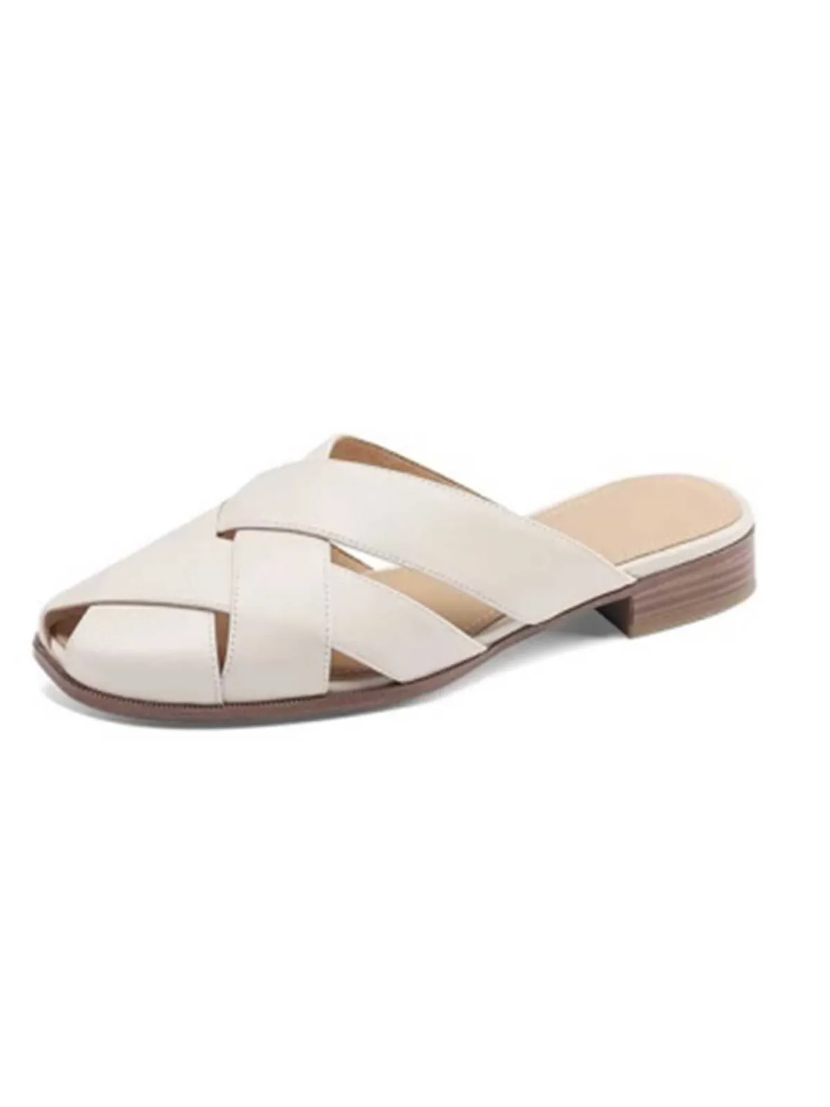 New Retro Stage Retro PU Leather Woven Sandals