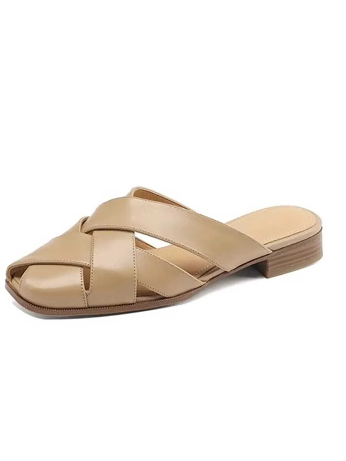 New Retro Stage Retro PU Leather Woven Sandals